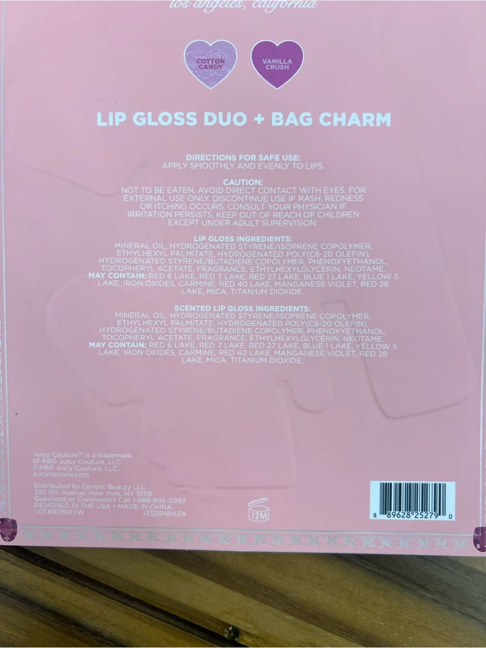 Juicy Couture Pink Bow Lip Gloss Duo & Bag Charm